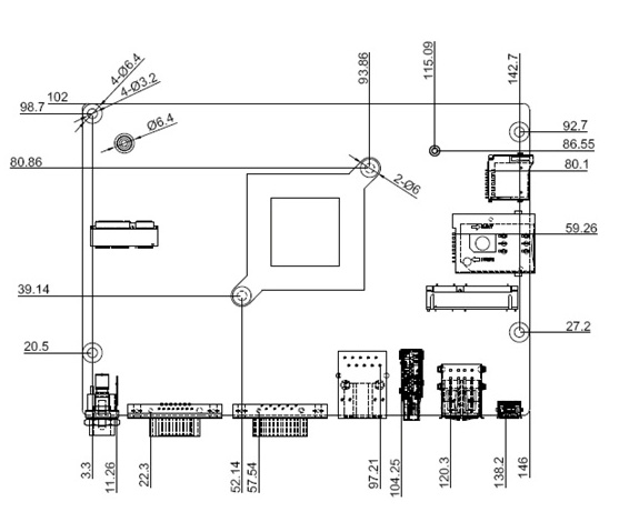 Board Dimension Layout Top Side