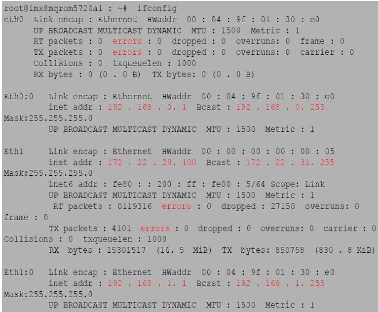 ifconfig output