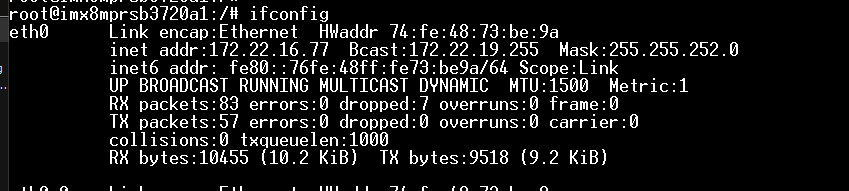 ifconfig address for SSH
