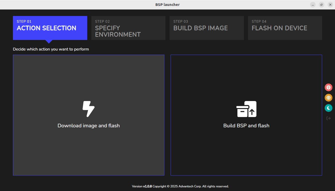 Step 1 action selection